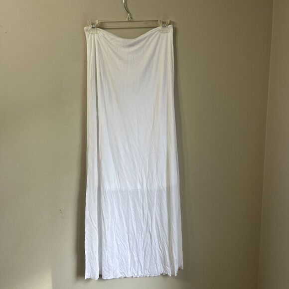 Beautiful People Womens White Maxi Skirt Large Viscose Casual Pull On Stretchy - Picture 6 of 9
